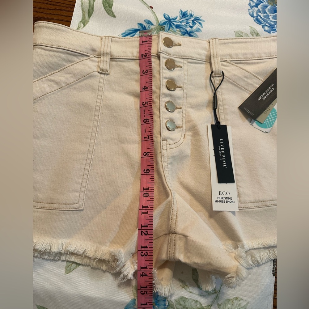 Liverpool Cream High Waist Tailored Shorts - Picture 13 of 14